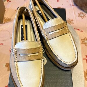 Sperry Tan and Cream Leather Loafers